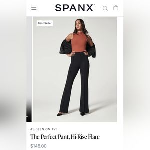 Spanx The Perfect Pant Hi-Rise Flare Black size L